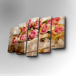 Wallity Cuadro Decorativo en Lienzo 5 Piezas 5PUC-046 Multicolor